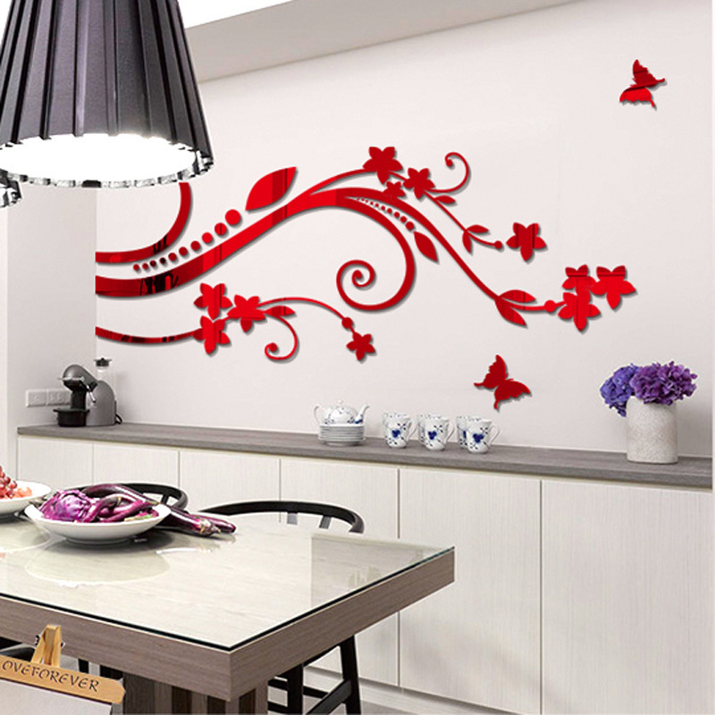 Preciser China Home Decor Art 3D Acrylic Mirror Wall Stickers For Office