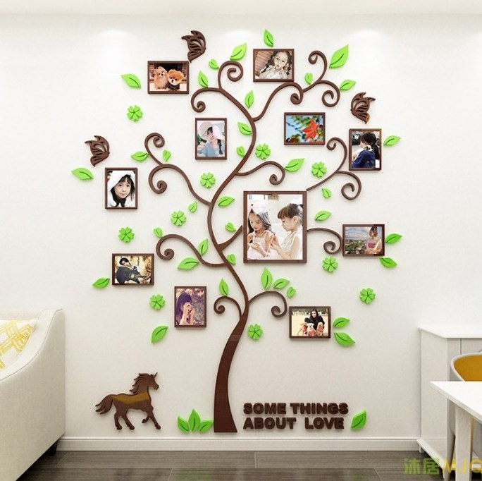 Factory Wholesale High Quality 3D Adhesive Photo Frame Tree Wall Stickers For Office