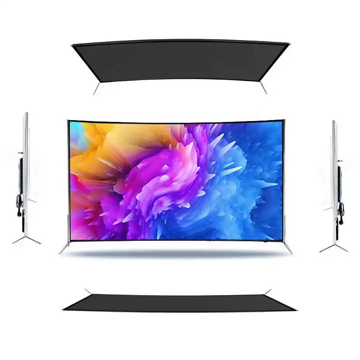 Curved Smart TV 4K Big Screen Ultra HD LED Smart TV 55 Inch Wifi Technology LCD Q No Hd Car Door Led Light HDTV Now Tv Italy Sky