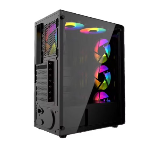 2024 Mini ATX Desktop Computer PC Gaming Case Good Price Tempered Glass Cabinet Mid Tower Plastic Material Used Stock