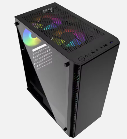 2024 Mini ATX Desktop Computer PC Gaming Case Good Price Tempered Glass Cabinet Mid Tower Plastic Material Used Stock