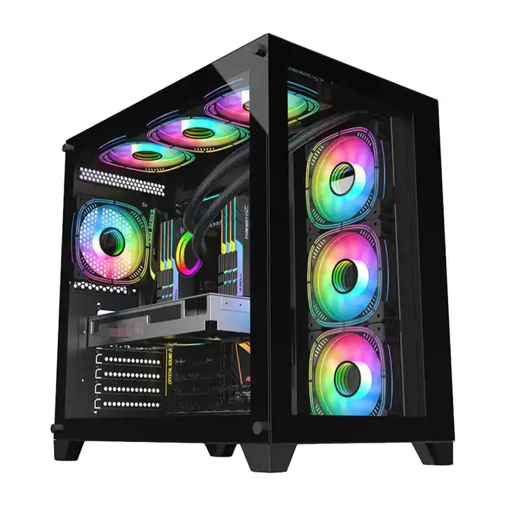 New Arrival Computer Case ATX/MATX PC Gaming Case Transparent Cabinet CPU GPU Server Chassis For Desktop With Tempered Glass