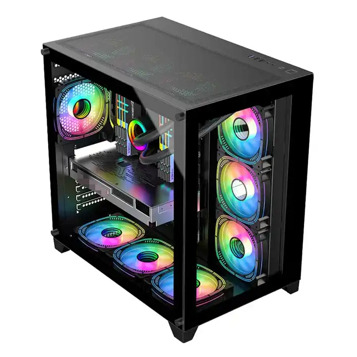 New Arrival Computer Case ATX/MATX PC Gaming Case Transparent Cabinet CPU GPU Server Chassis For Desktop With Tempered Glass