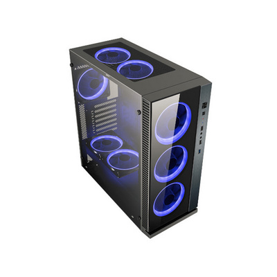 atx pc with fan colourful  plexiglass horizontal cooled  cpu cabinet dustproof gaming Computer Case