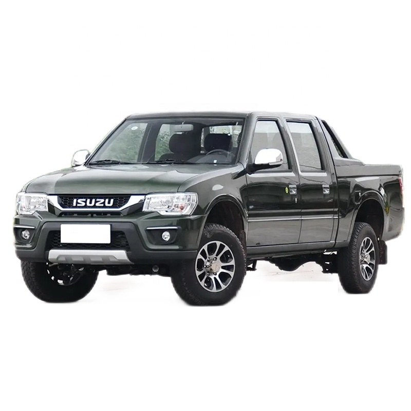 Low price china isuzu stock gasoline pickup trucks 4x2 long wheel base mini cargo truck T17 double cabs pickup in stock for sale