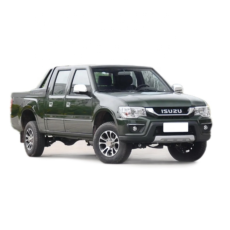 Low price china isuzu stock gasoline pickup trucks 4x2 long wheel base mini cargo truck T17 double cabs pickup in stock for sale