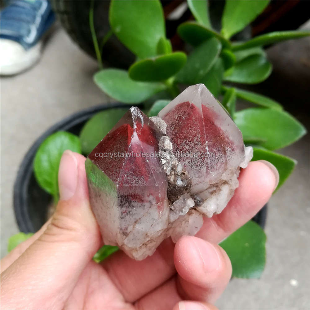 wholesale natural rock red phantom quartz crystal points