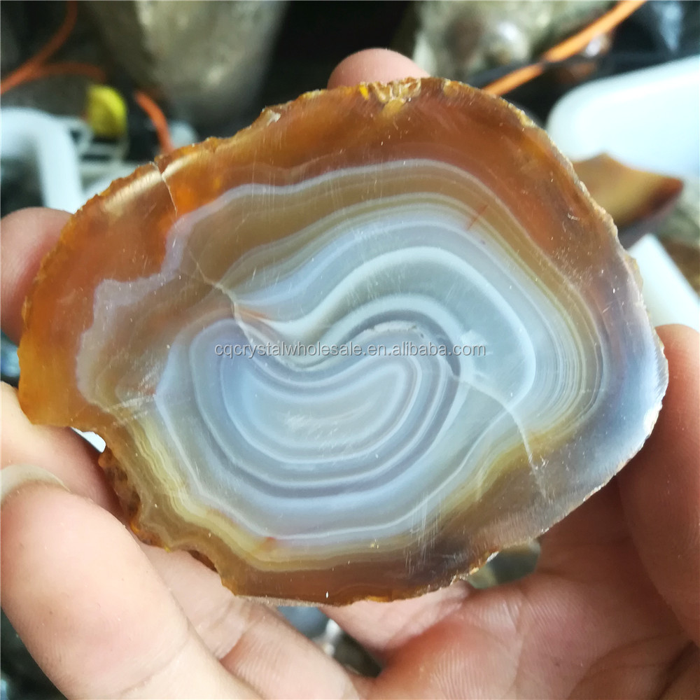 Natural colorful agate stone slice slabs polished tumble crystal stone