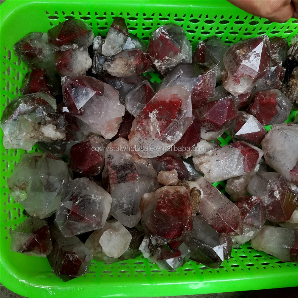 wholesale natural rock red phantom quartz crystal points