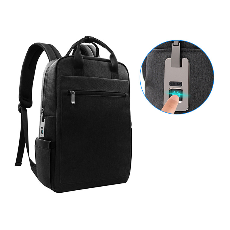 Fingerprint Lock Waterproof Outdoor Anti Theft USB Chargeable Bio Lock Backpack Laptop Business Backpack