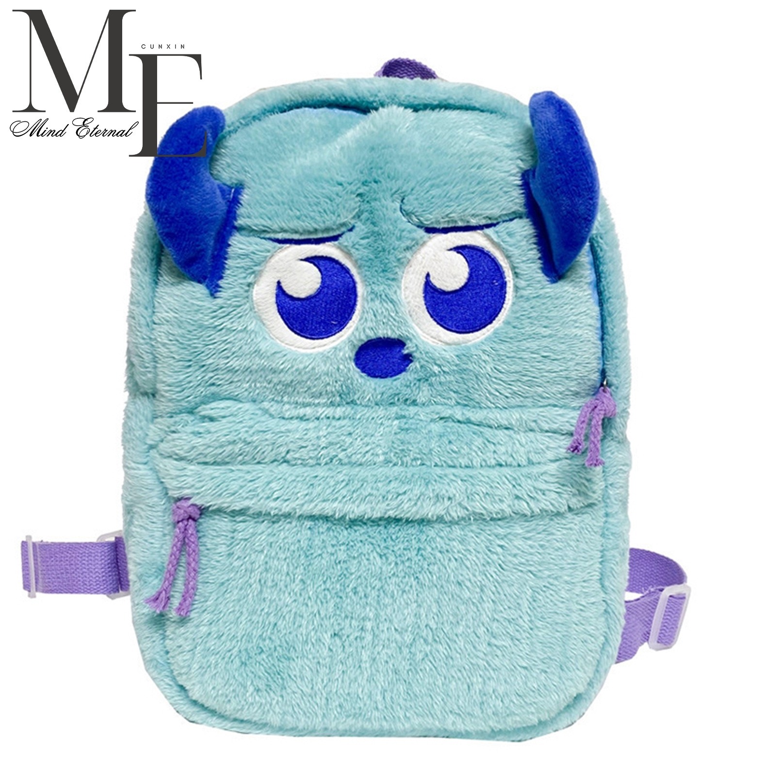 BP100 Girls' Cartoon Fresh Sweet Backpack Plush Zipper Parent-Child Travel Backpack New Trend Outdoor Leisure Cute Hairy Bag