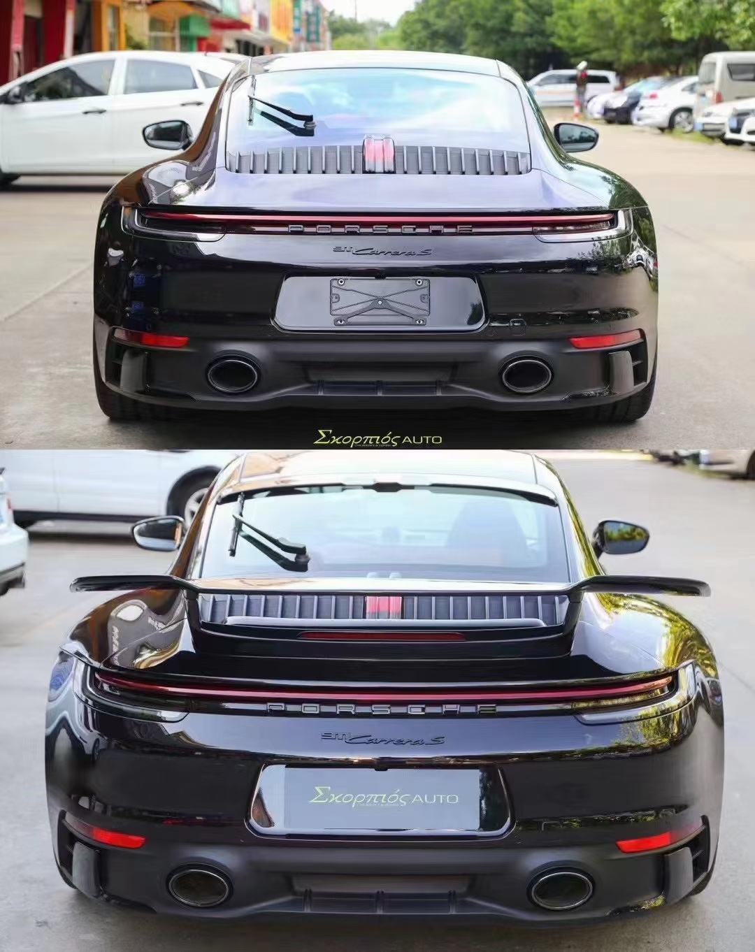 Rear spoiler for Porsche carrera 911 992 front lip rear diffuser side skirts and wing spoiler