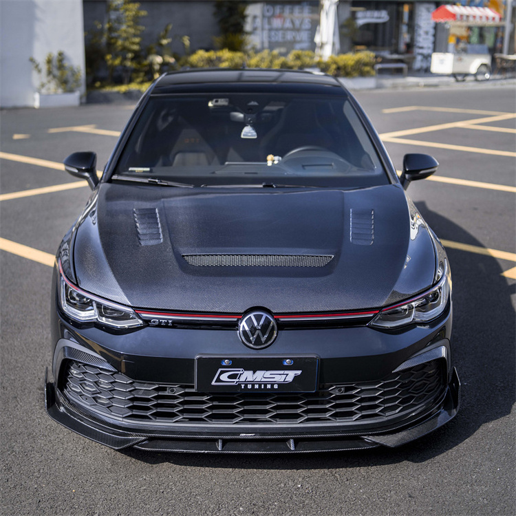 Dry Carbon Fiber Car Front Bumper Auto Hood Bonnet for Volkswagen Golf 8 GTI Bodykit body kit tuning accessories