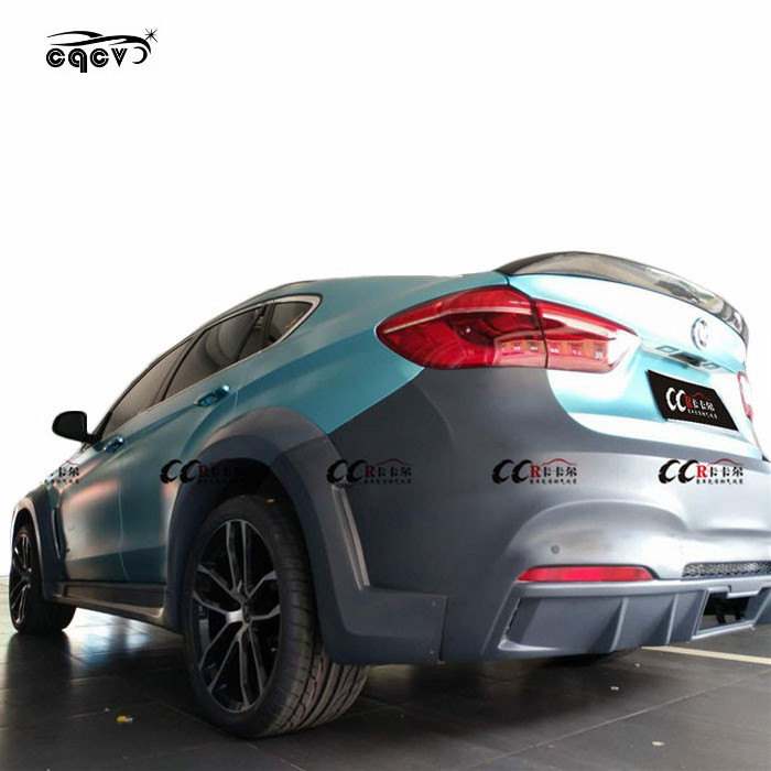 Good fitment wide body kit for BMW X6 F16 front bumper rear bumper wide flare and hood for BMW x6 f16 facelift