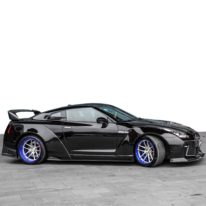 Body kit for nissan gtr r35 front bumper rear bumper wide flare carbon fiber rear diffuser side skirts bonnet trunk spoiler