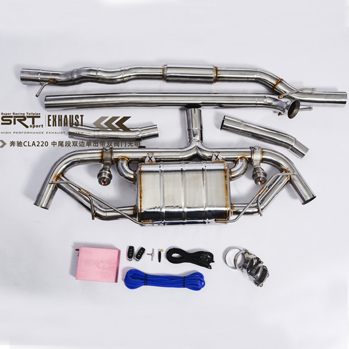 stainless steel exhaust system pipe for Mercedes Benz CLA CLASS W117 muffler for  CLA220 CLA260 cat back with valve control