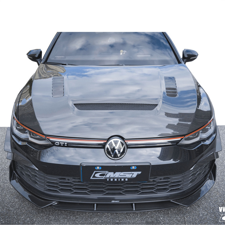 Dry Carbon Fiber Car Front Bumper Auto Hood Bonnet for Volkswagen Golf 8 GTI Bodykit body kit tuning accessories