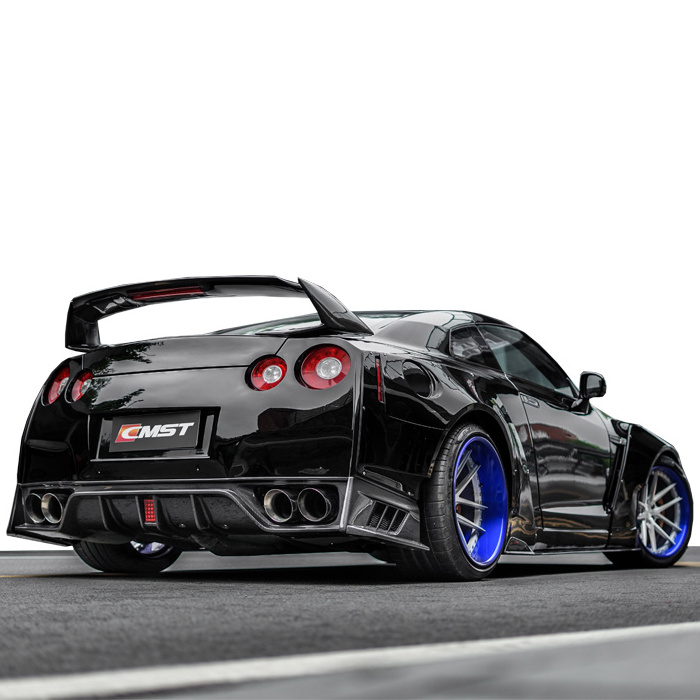 Body kit for nissan gtr r35 front bumper rear bumper wide flare carbon fiber rear diffuser side skirts bonnet trunk spoiler