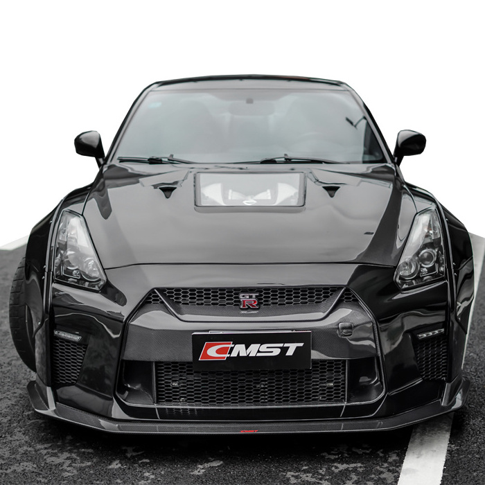 Body kit for nissan gtr r35 front bumper rear bumper wide flare carbon fiber rear diffuser side skirts bonnet trunk spoiler