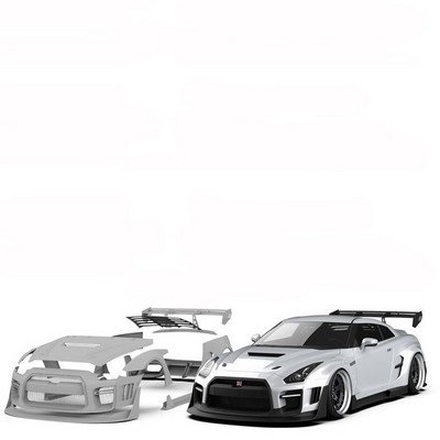 robot style coolest wide body kit for Nissan GTR35/gtr front bumper fender side skirt rear bumper for GTR35/gtr