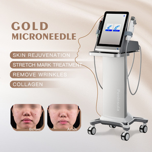 Gold Fractional RF Microneedling Aesthetic Machine Beauty Microneedle RF Lifting Machine Lighten Skin Treatment Of Armpit Odor