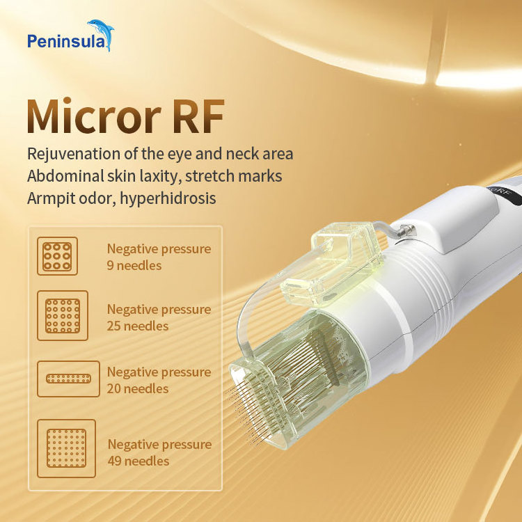 Gold Fractional RF Microneedling Aesthetic Machine Beauty Microneedle RF Lifting Machine Lighten Skin Treatment Of Armpit Odor