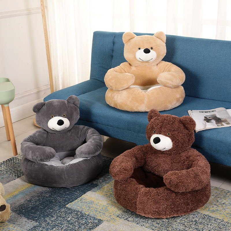 Wholesale Cuddly bear hug pet sofa bed/Washable removable semi-enclosed cat and dog house/plush pet bed