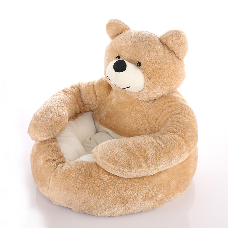 Wholesale Cuddly bear hug pet sofa bed/Washable removable semi-enclosed cat and dog house/plush pet bed