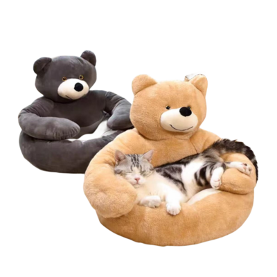 Wholesale Cuddly bear hug pet sofa bed/Washable removable semi-enclosed cat and dog house/plush pet bed