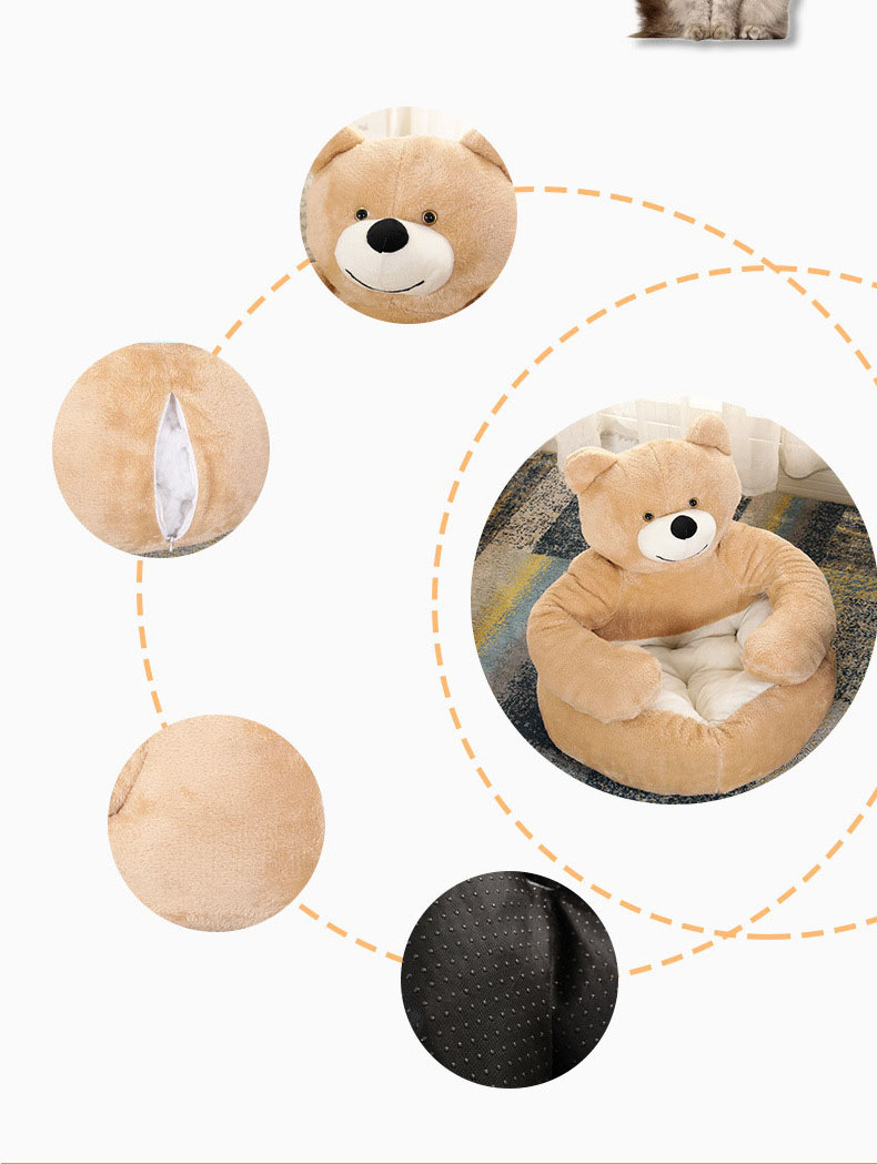 Wholesale Cuddly bear hug pet sofa bed/Washable removable semi-enclosed cat and dog house/plush pet bed