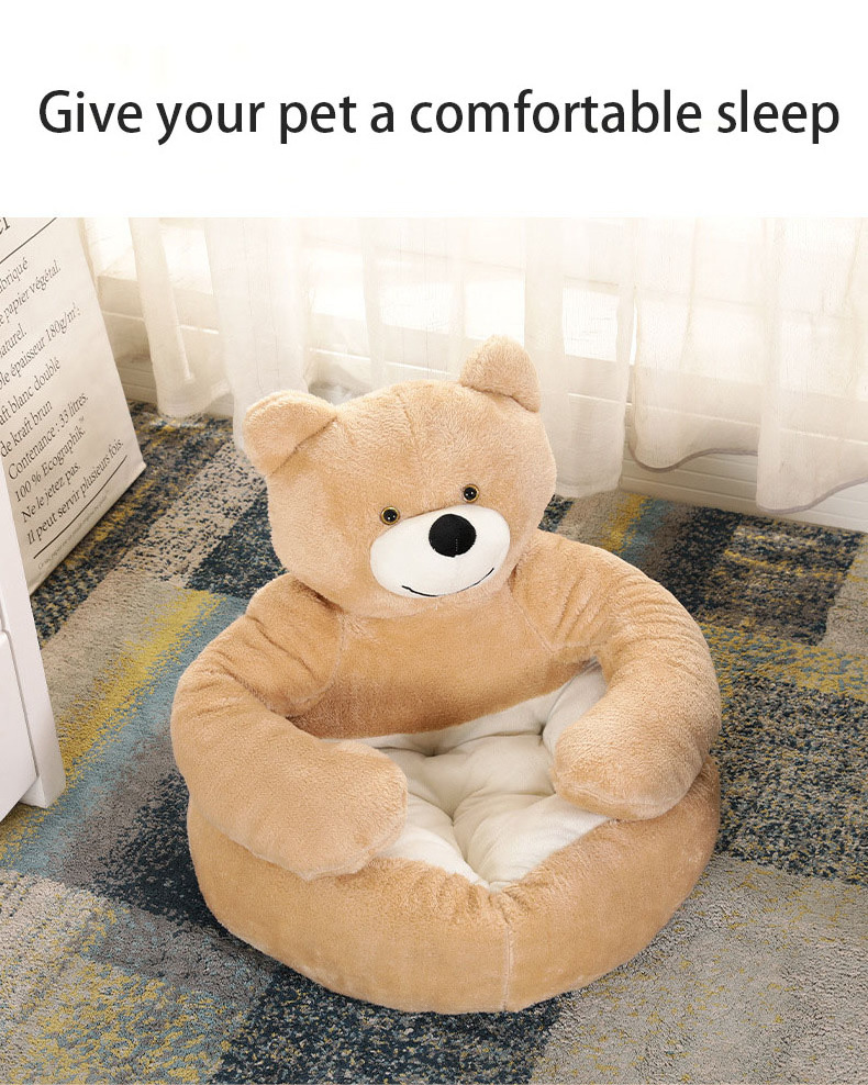 Wholesale Cuddly bear hug pet sofa bed/Washable removable semi-enclosed cat and dog house/plush pet bed