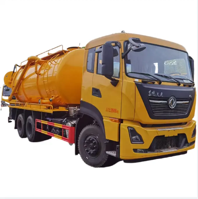 Used Chinese sewage suction vacuum truck 6x4 18 cbm EURO2/3/4/ 5/6 septic tank sewage suction truck deposit shipment