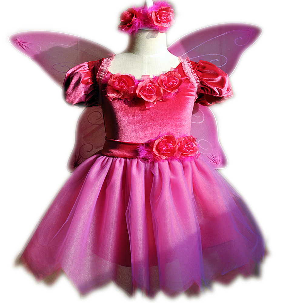 Princess girl Fairy Birthday Party Dress Halloween Costume For Girls Children Cosplay Tutu Dresses With Wing