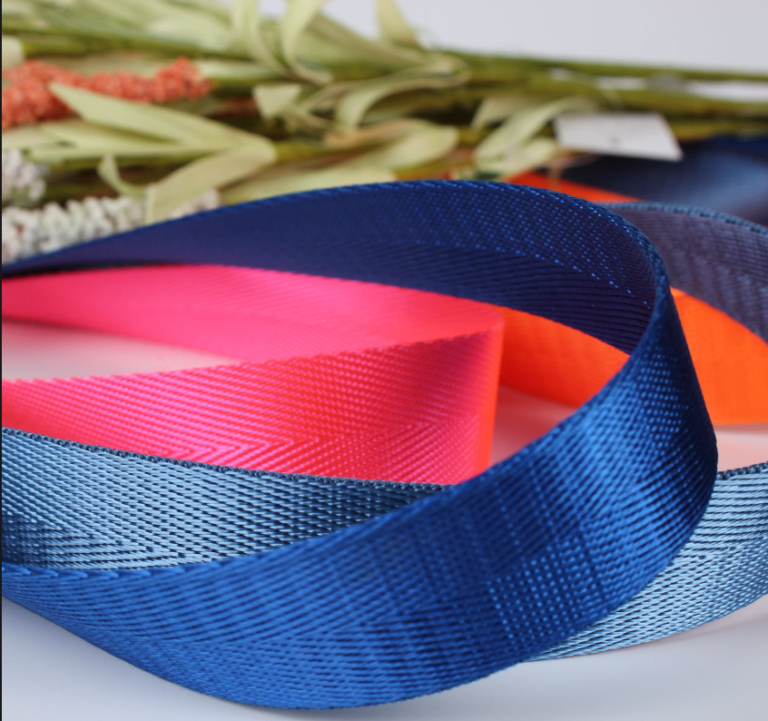 custom flat recycled herringbone polyester nylon ribbon belt webbing strap 25mm