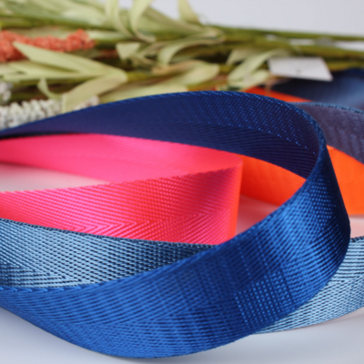 custom flat recycled herringbone polyester nylon ribbon belt webbing strap 25mm