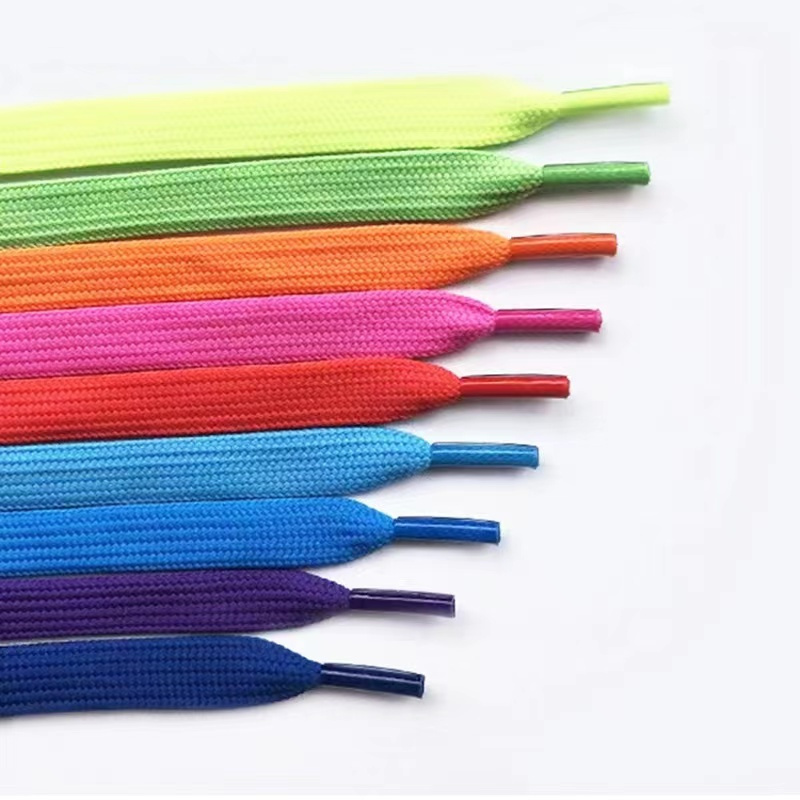 8mm Flat Shoelaces Sneaker Polyester Shoe Laces Decorative