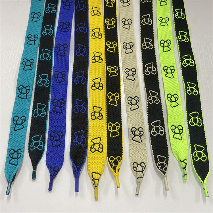 cords cords Custom Printed LOGO Flat Hoodie String  polyester  Cord With Rubber Tips For Hoodie Drawstrings polyester draw cord