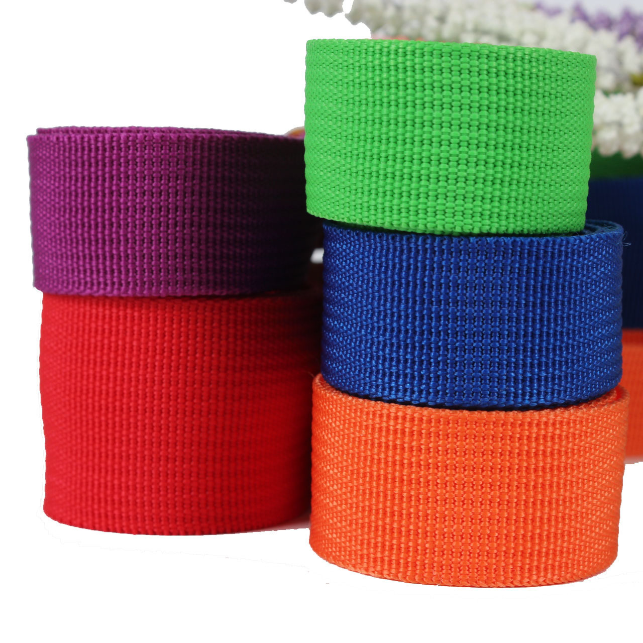 custom flat recycled herringbone polyester nylon ribbon belt webbing strap 25mm