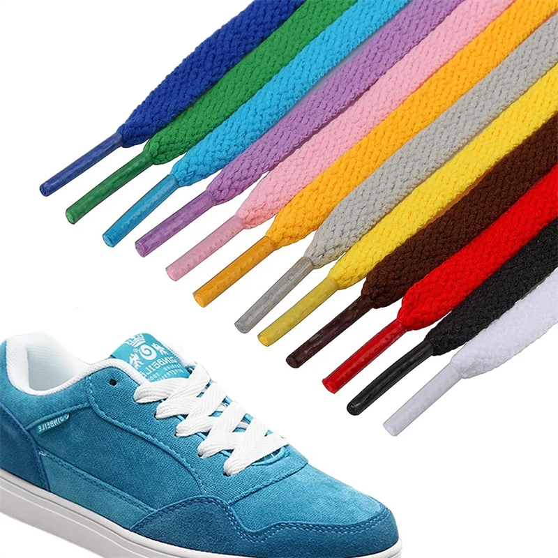 8mm Flat Shoelaces Sneaker Polyester Shoe Laces Decorative