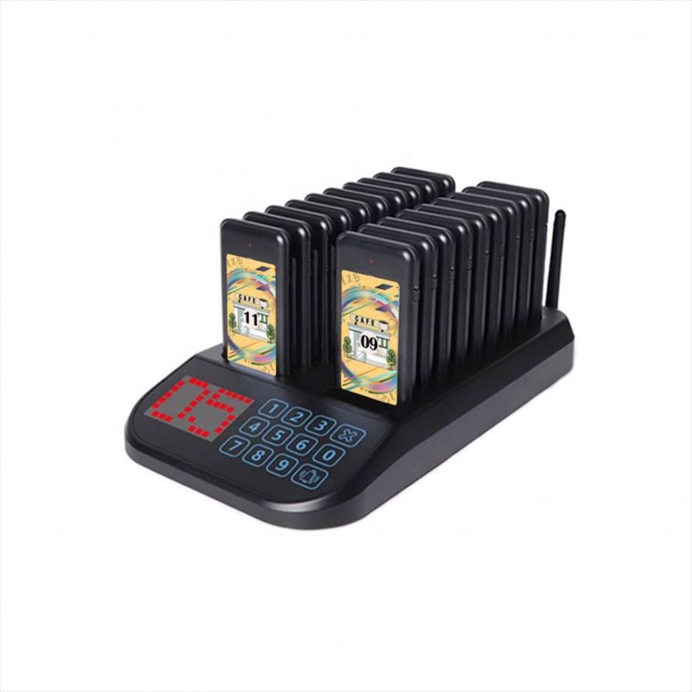 20 Pagers Strong Signal Vibrating Waterproof Wireless Queue Call System