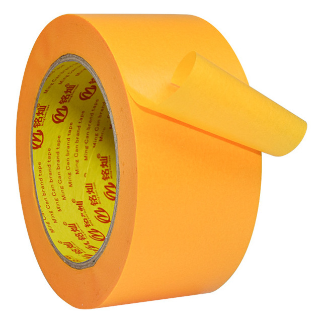 High Temperature Uv Resistant Orange Color Painter Golden Band Tape Washi Masking Paper Tape For Automotive Painting