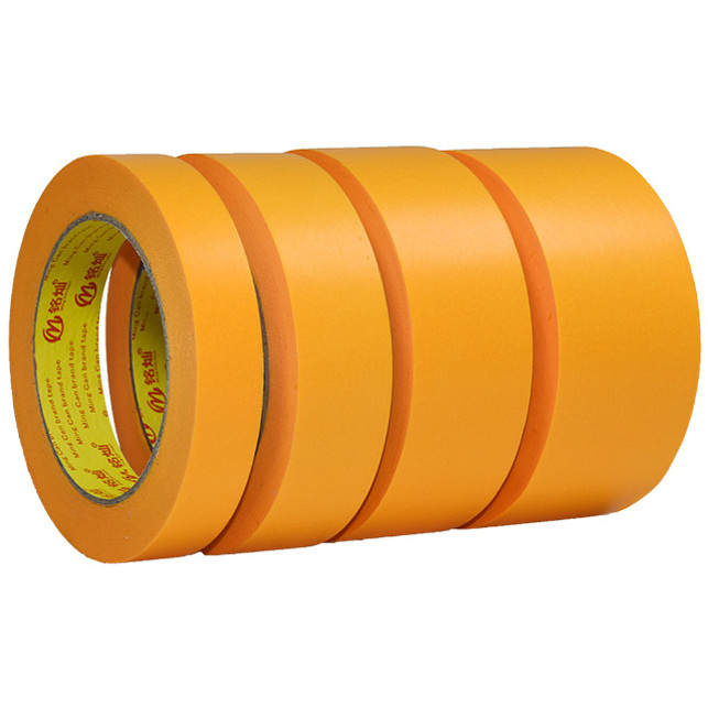 High Temperature Uv Resistant Orange Color Painter Golden Band Tape Washi Masking Paper Tape For Automotive Painting