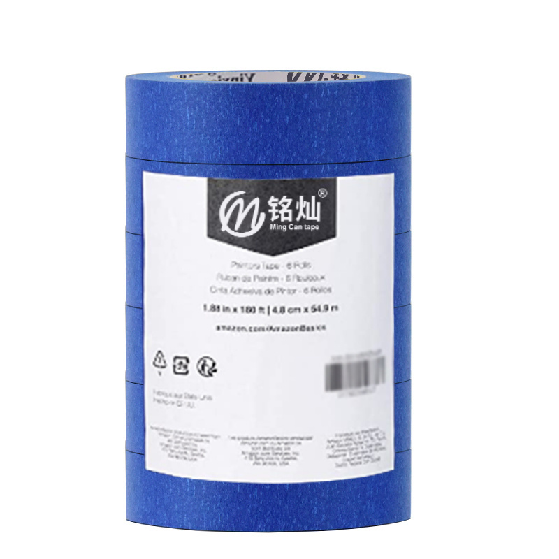 Crepe Paper High Adhesive 1.5 inches Masking Blue Painters Tape for Painting