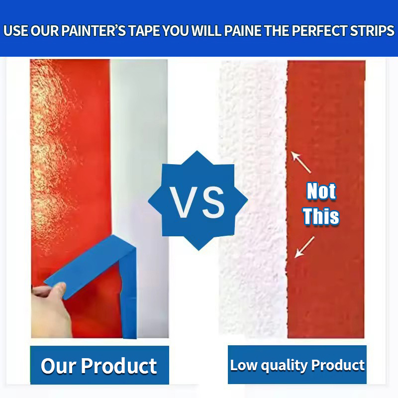 Wholesale Uv Resistance 30 Days No Residue Blue Crepe Painters Masking Tape Automotive Paper Masking Tape For Painting