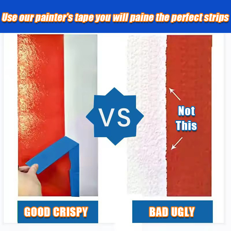 Wholesale UV Resistance 30 Days No Residue Blue Crepe Painters Masking Tape Automotive Masking Tape For Painting