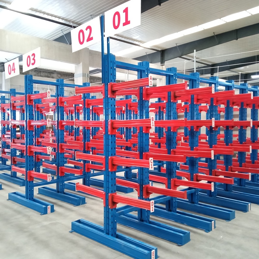 Heavy-Duty Steel Pallet Warehouse Rack Corrosion Protected Cantilever Storage Shelving Cantilever Racking For Timber