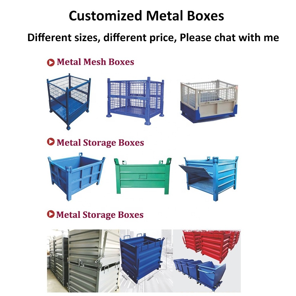 Factory Direct Portable Foldable Turnover Box Collapsible Wire Container with Wire Mesh Cages Stillage Cargo Storage Equipment