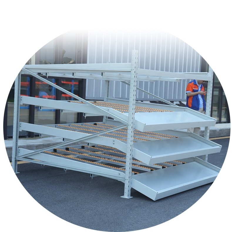 Easy Assembly Rolling Shelves Warehouse Storage Carton Flow Sliding Rack System Efficient Stacking Racks & Shelves