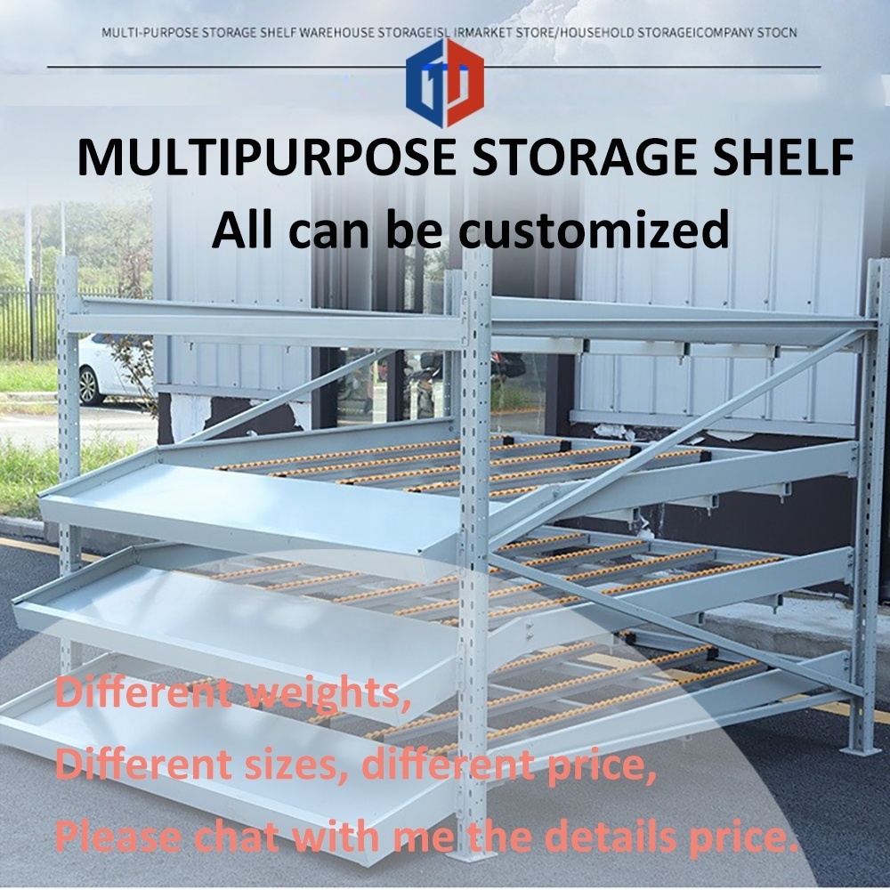 Easy Assembly Rolling Shelves Warehouse Storage Carton Flow Sliding Rack System Efficient Stacking Racks & Shelves