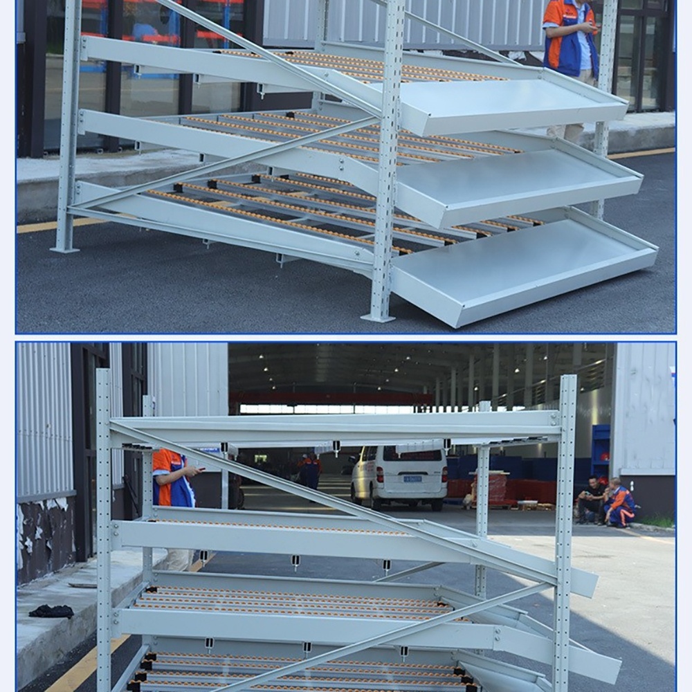 High Quality Customized Steel Storage Shelving Gravity Carton Flow Rack Flow through Racks with Rollers Roller Storage Rack